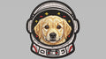 Astronaut Dog Embroidered Patch - Iron On, Sew On & Hook and Loop, 4" to 12"