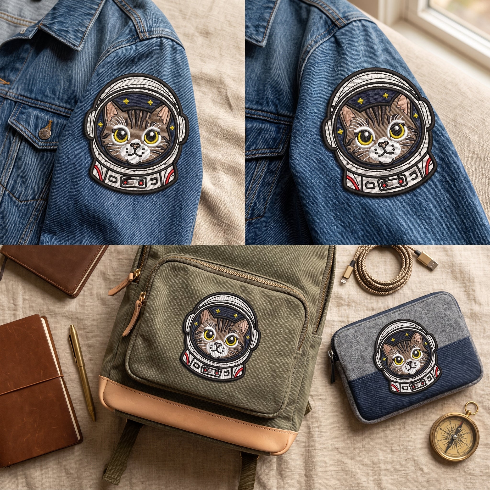 Astronaut Cat Embroidered Patch