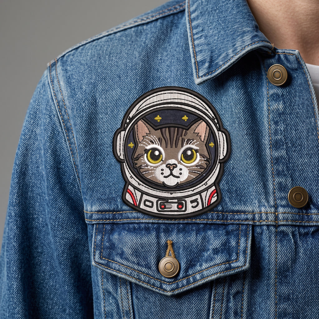 Astronaut Cat Embroidered Patch