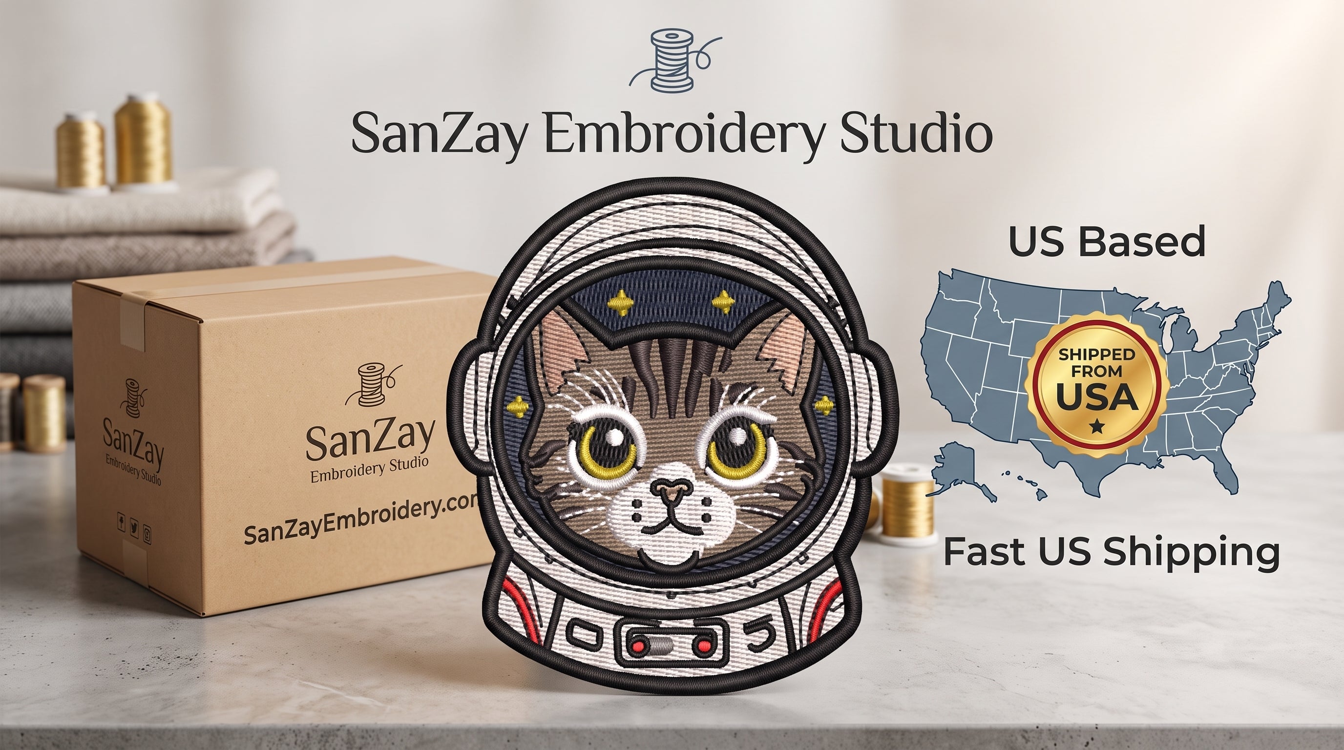 Astronaut Cat Embroidered Patch