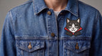 Vampire Cat Embroidered Patch - Iron On, Sew On & Hook and Loop, 4" to 12"