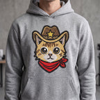 Cowboy Cat Embroidery Patch | Western Cat Face Iron On Patch | Cute Cowboy Animal Patch