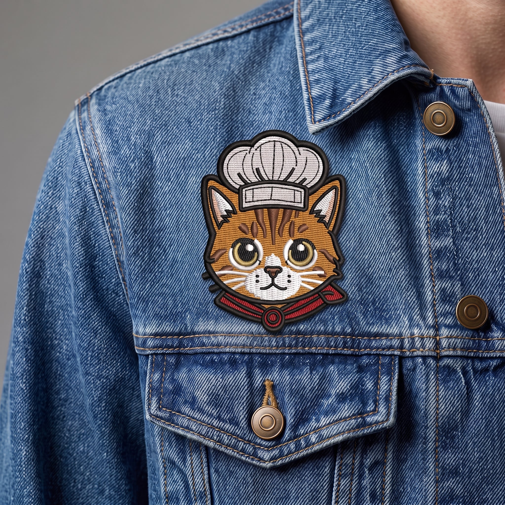 Chef Cat Embroidery Patch | Cute Cooking Cat Iron On Patch | Food Lover Gift Patch