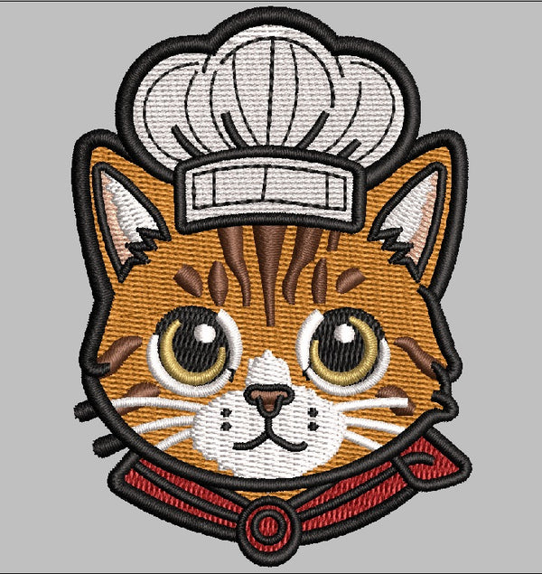 Chef Cat Embroidery Patch | Cute Cooking Cat Iron On Patch | Food Lover Gift Patch