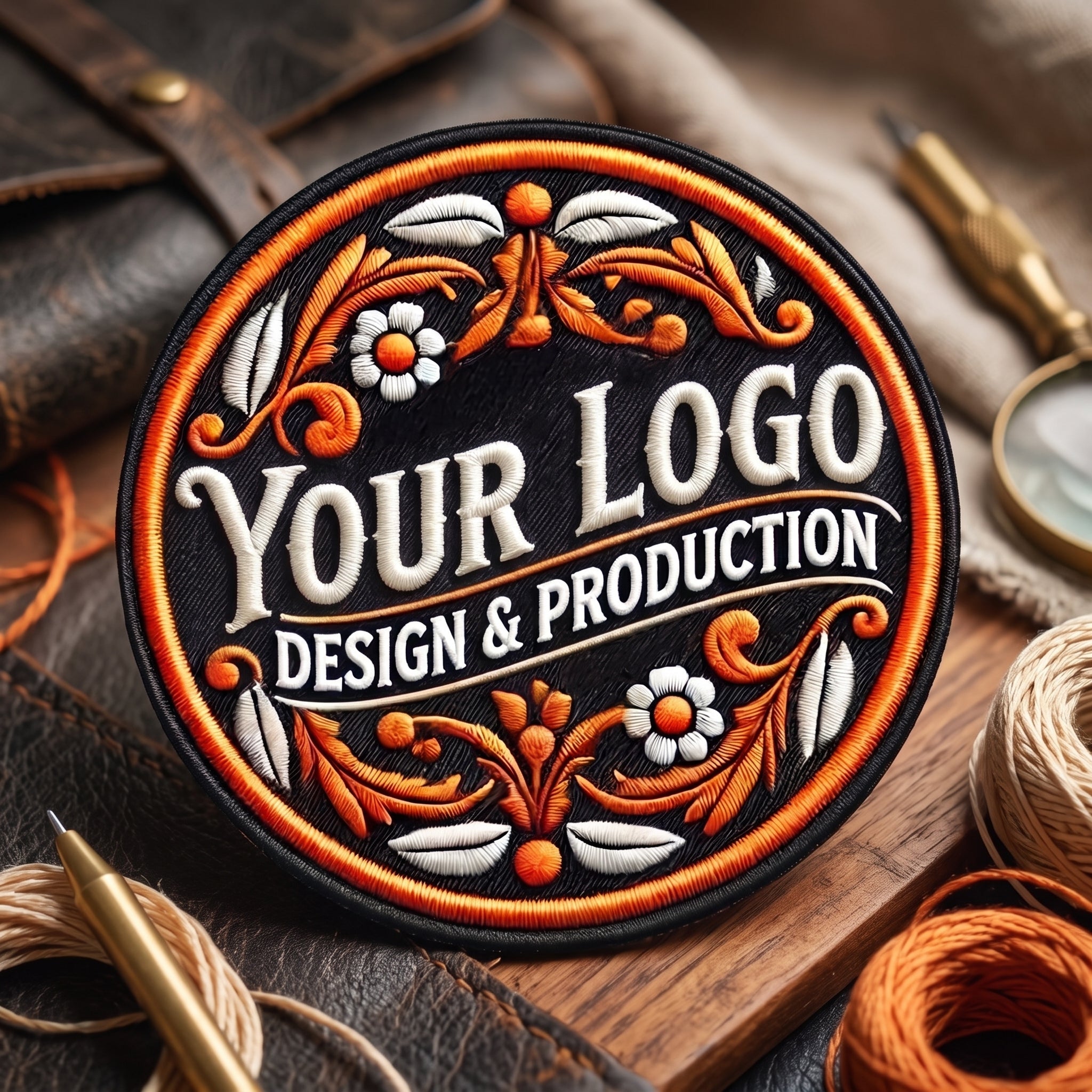 Business Embroidered Logo Patch - 3" to 7", Bulk Packs