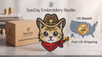 Cowboy Cat Embroidery Patch | Western Cat Face Iron On Patch | Cute Cowboy Animal Patch