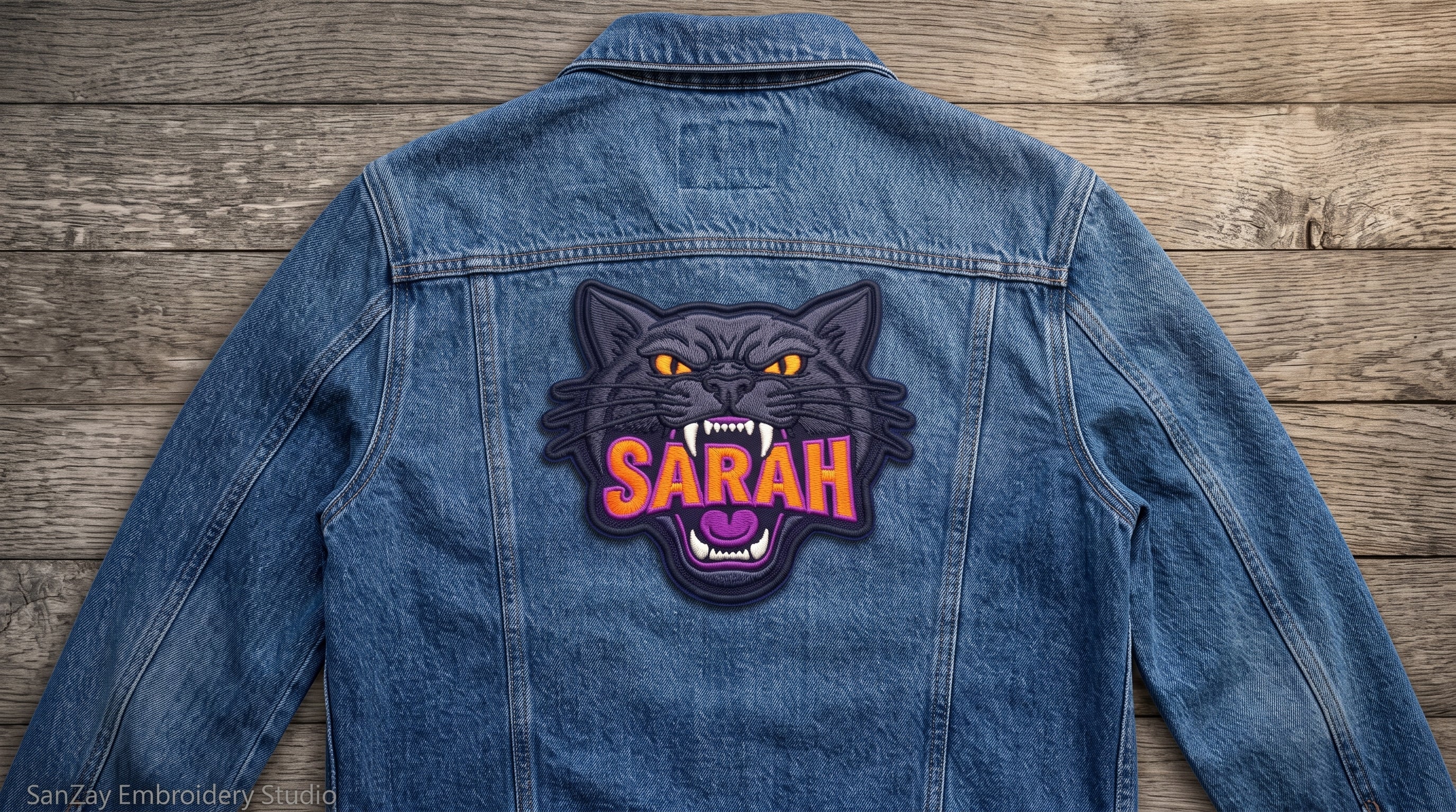 Custom Name Patch, Embroidered Animal Patch, Personalized Iron On Patch for Jacket, Biker Vest, Concert