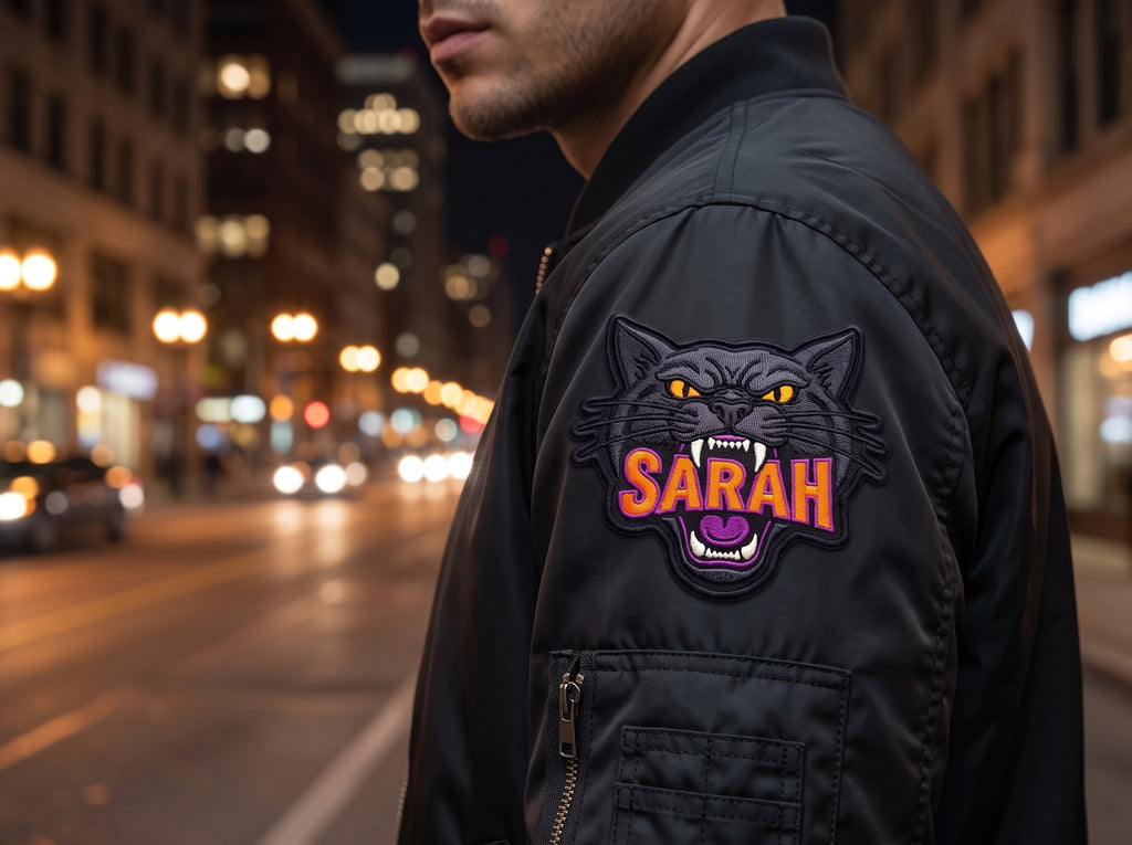 Custom Name Patch, Embroidered Animal Patch, Personalized Iron On Patch for Jacket, Biker Vest, Concert