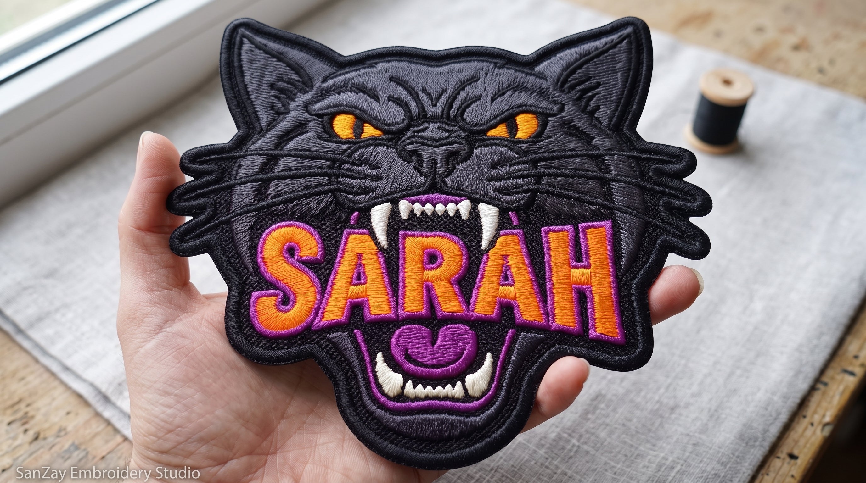 Custom Name Patch, Embroidered Animal Patch, Personalized Iron On Patch for Jacket, Biker Vest, Concert
