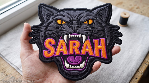 Custom Name Patch, Embroidered Animal Patch, Personalized Iron On Patch for Jacket, Biker Vest, Concert