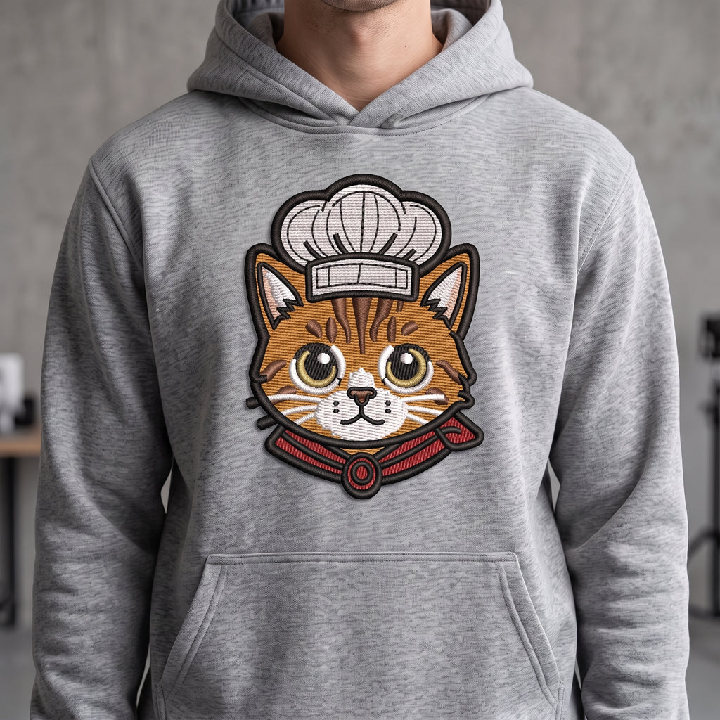 Chef Cat Embroidery Patch | Cute Cooking Cat Iron On Patch | Food Lover Gift Patch