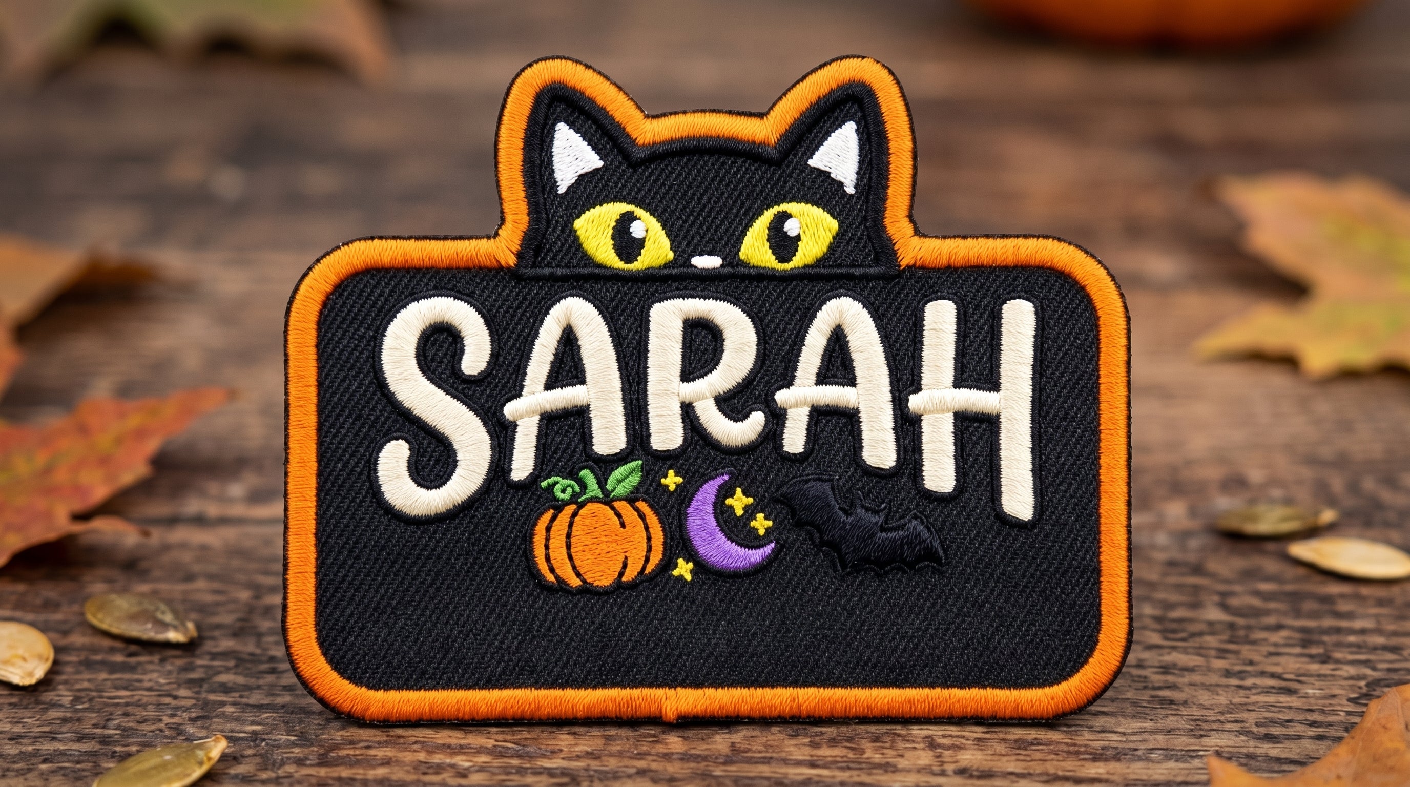 Custom Name Patches for Halloween - Personalized Embroidered Patch