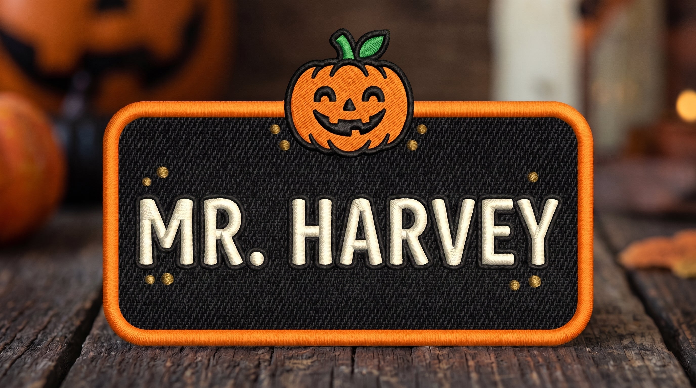 Custom Name Patches for Halloween - Personalized Embroidered Patch