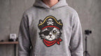 Pirate Cat Embroidered Patch - Iron On, Sew On & Hook and Loop, 4" to 12"