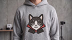 Vampire Cat Embroidered Patch - Iron On, Sew On & Hook and Loop, 4" to 12"