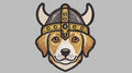 Viking Dog Embroidered Patch - Iron On, Sew On & Hook and Loop, 4" to 12"