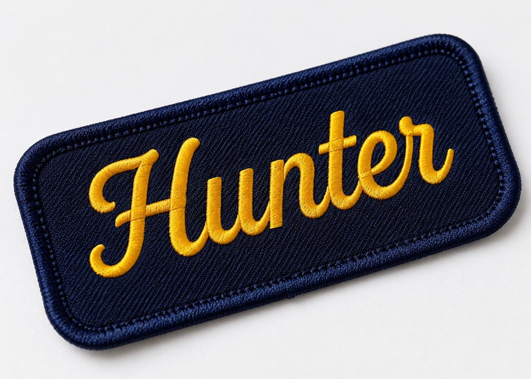 Custom Cursive Name Patch - Personalized Embroidered Name Patch for Jacket, Backpack, Hat, Iron On or Sew On
