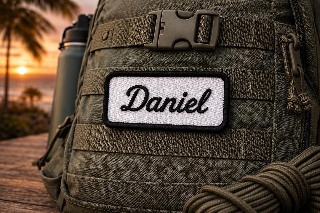 Custom Cursive Name Patch - Personalized Embroidered Name Patch for Jacket, Backpack, Hat, Iron On or Sew On