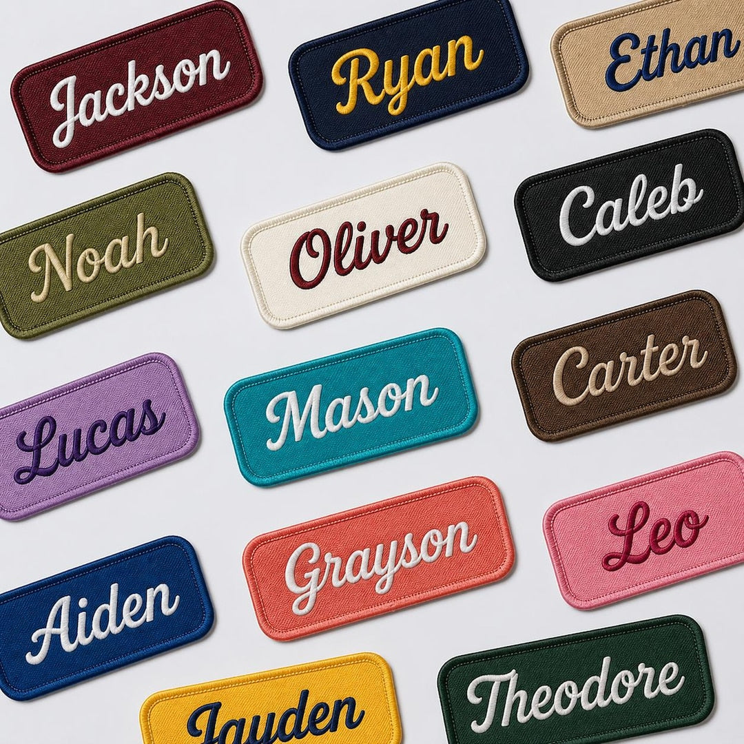 Custom Cursive Name Patch - Personalized Embroidered Name Patch for Jacket, Backpack, Hat, Iron On or Sew On