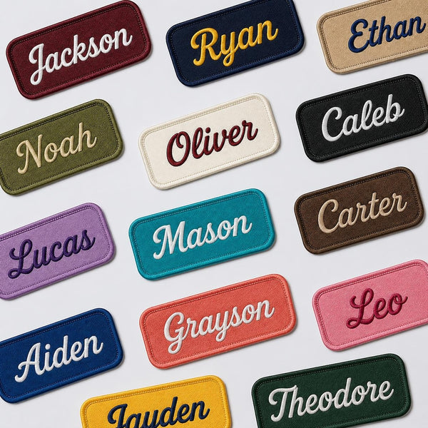 Custom Cursive Name Patch - Personalized Embroidered Name Patch for Jacket, Backpack, Hat, Iron On or Sew On