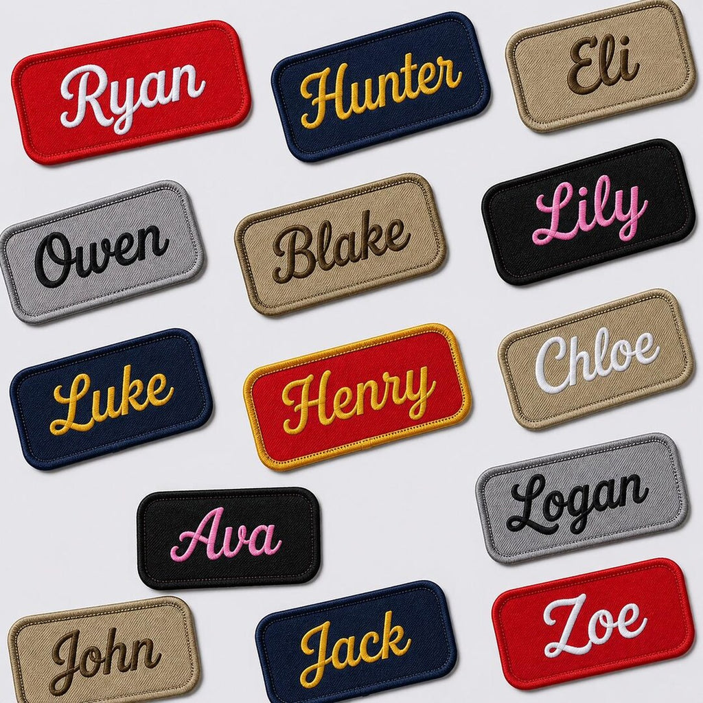 Custom Cursive Name Patch - Personalized Embroidered Name Patch for Jacket, Backpack, Hat, Iron On or Sew On
