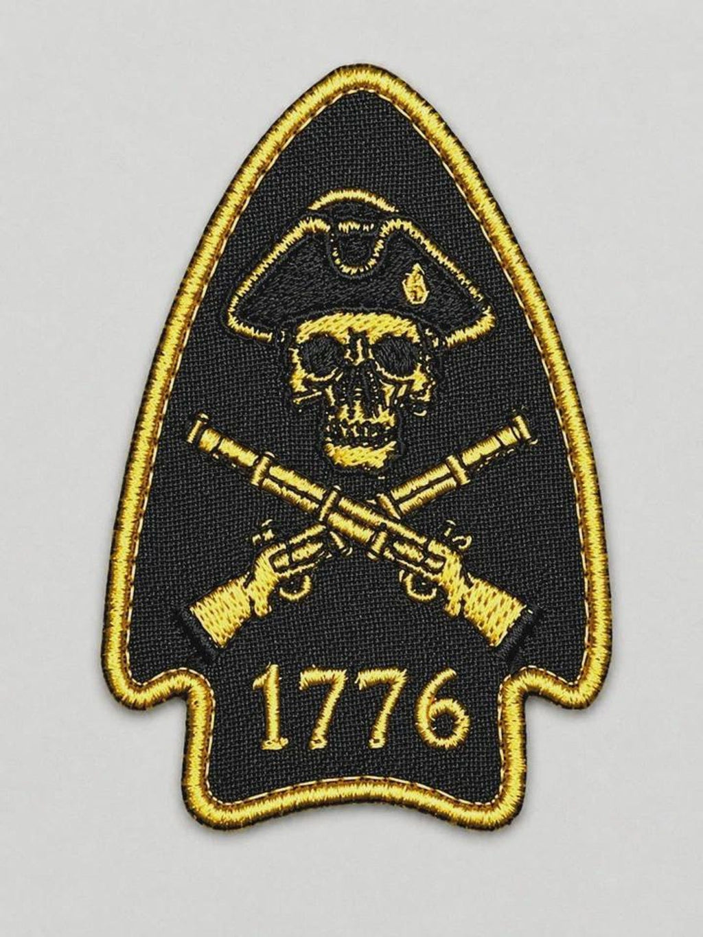 776 Patriot American Morale Arrowhead Embroidery Patch | USA Revolutionary War Tactical Badge | Iron-On Sew-On Patch | Multi Sizes 3"-12"