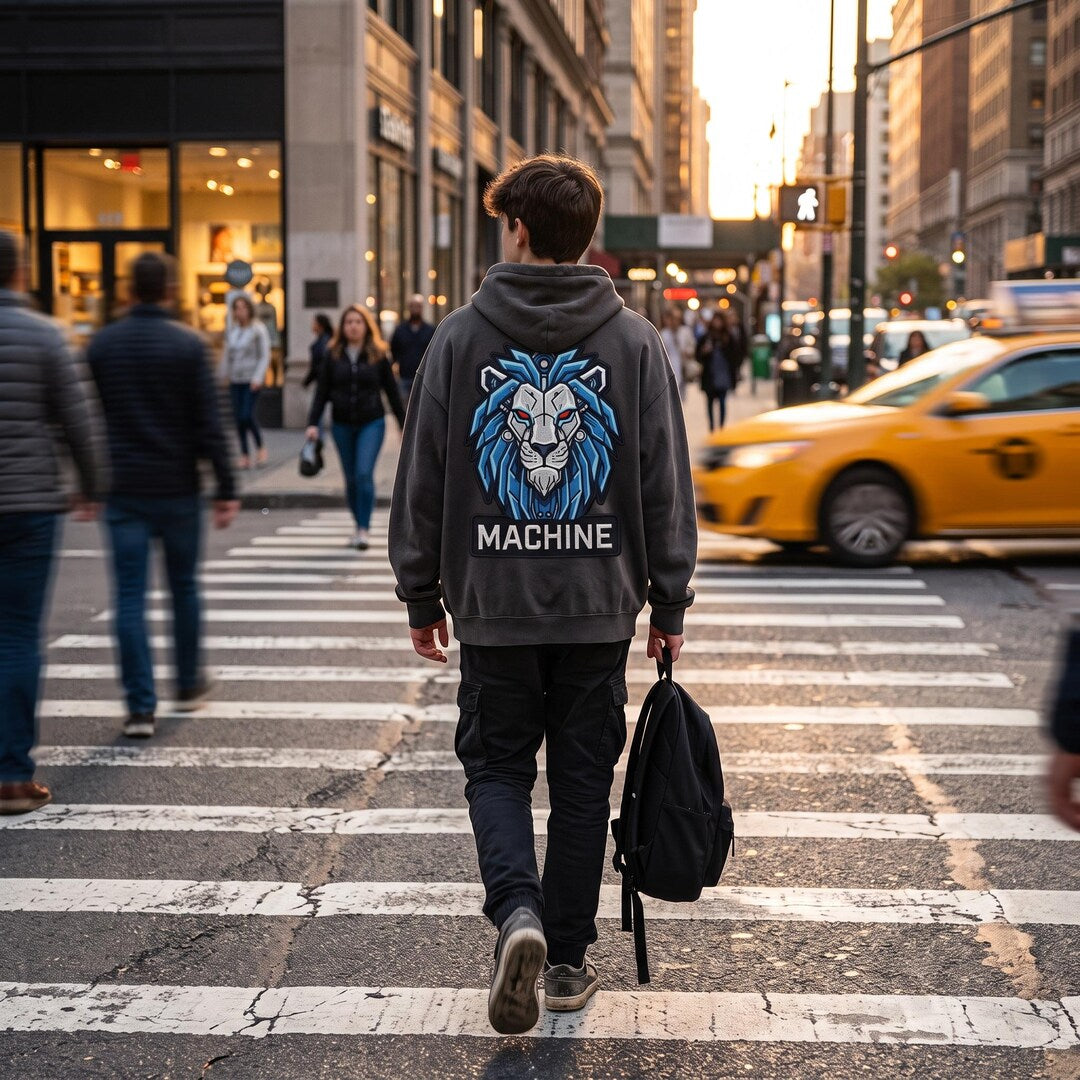 Oversized Cybernetic Lion Patch, Mecha Robot Lion Embroidered Patch, Sci-Fi Biker Jacket Patch, Large Iron On or Sew On Back Patch