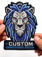Oversized Cybernetic Lion Patch, Mecha Robot Lion Embroidered Patch, Sci-Fi Biker Jacket Patch, Large Iron On or Sew On Back Patch