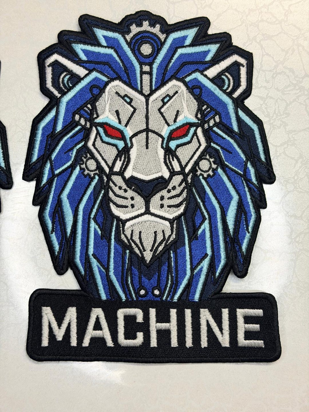 Oversized Cybernetic Lion Patch, Mecha Robot Lion Embroidered Patch, Sci-Fi Biker Jacket Patch, Large Iron On or Sew On Back Patch