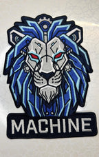 Oversized Cybernetic Lion Patch, Mecha Robot Lion Embroidered Patch, Sci-Fi Biker Jacket Patch, Large Iron On or Sew On Back Patch
