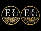 Gold tree roots circle monogram logo digitized for embroidery, artwork and stitched preview